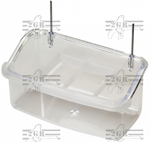4 inch clear acrylic trough feeder with scatter guard - Cage Accessory - Finch and Canary Supplies - 2gr art172