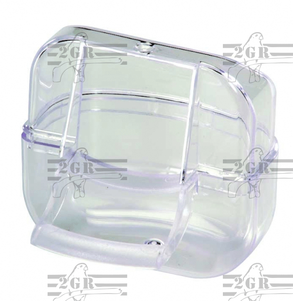 Lusso Canary Seed Dish - Clear, blue or green - 2 piece -art 147 - 2GR - Cage Accessory - Canary Supplies