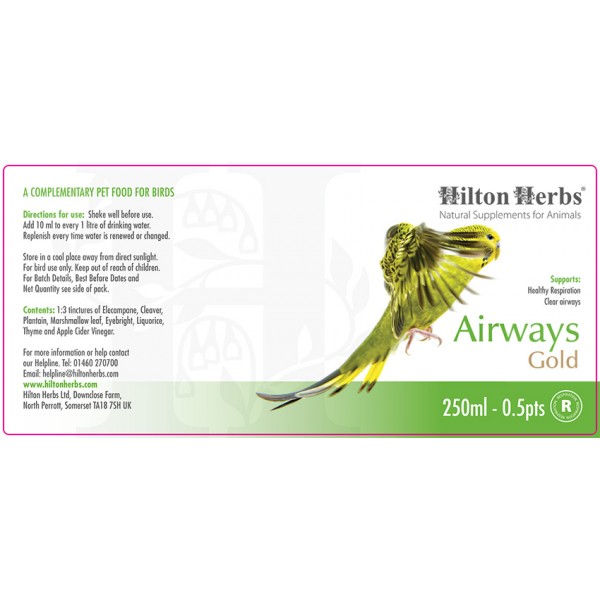 Hilton Herbs Airways Gold - LABEL - Herbal Supplement to support the respiratory system - Natural Remedy